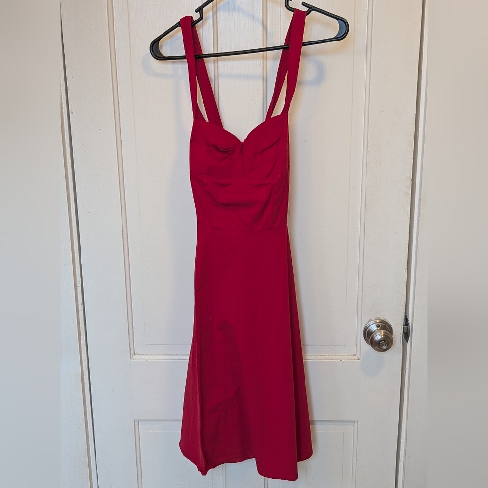 Vintage Heart Moon Star Rampage Red Retro Pinup Swing Dress